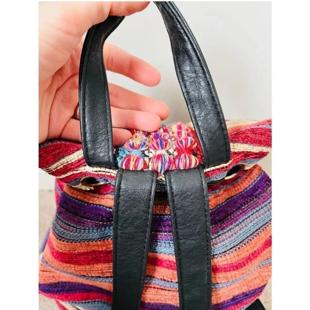MIKA New York Textile Hippy Colorful Backpack - Picture 4 of 8
